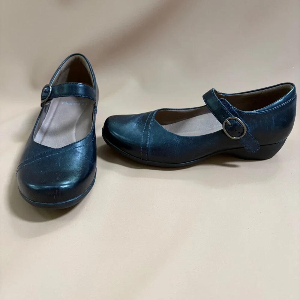 Dansko Fawna Black Leather Mary Jane Comfort Shoes EU 37 US 6.5-7 Comfort